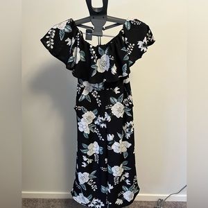 Floral off the shoulder romper